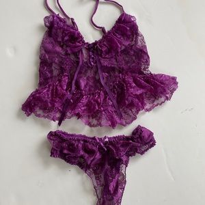 Sexy cami- like top & matching pantries lace straps adjust Valentine Day